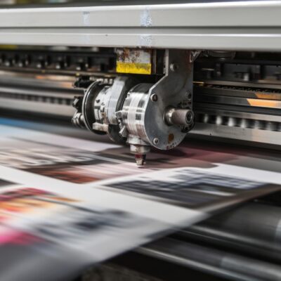 Uszlachetnienia druku: folia mat/soft-touch, lakier UV wybiórczy, tłoczenie i złocenie; plik CMYK 300 DPI, spad 3 mm, maska efektów.